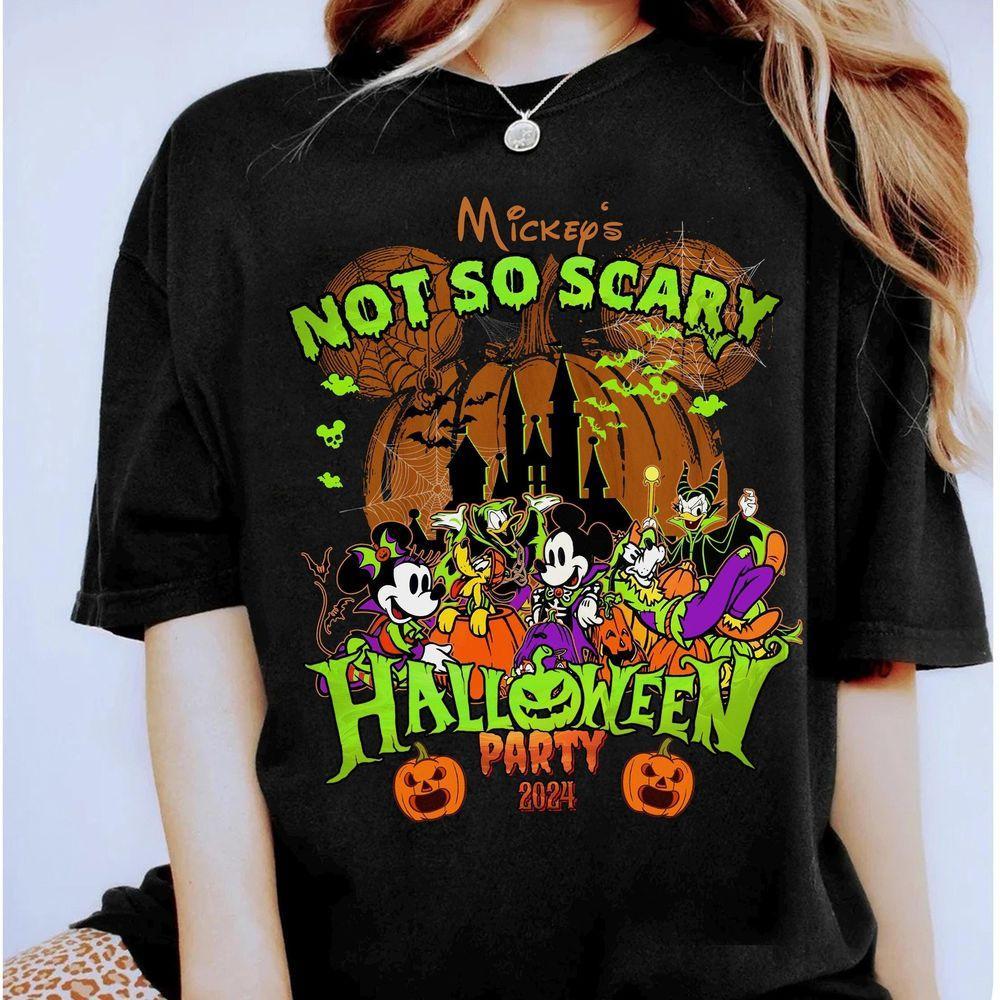 Disney Mickey's Not So Scary Halloween Party 2024 Sweatshirt Mickey And Friends Costume Halloween Tee Disneyland Halloween Matching Shirt Graphic Printed Merch